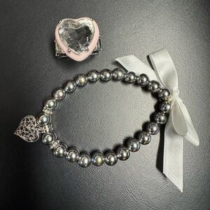 Paparazzi Silver and Pink Bracelet Set